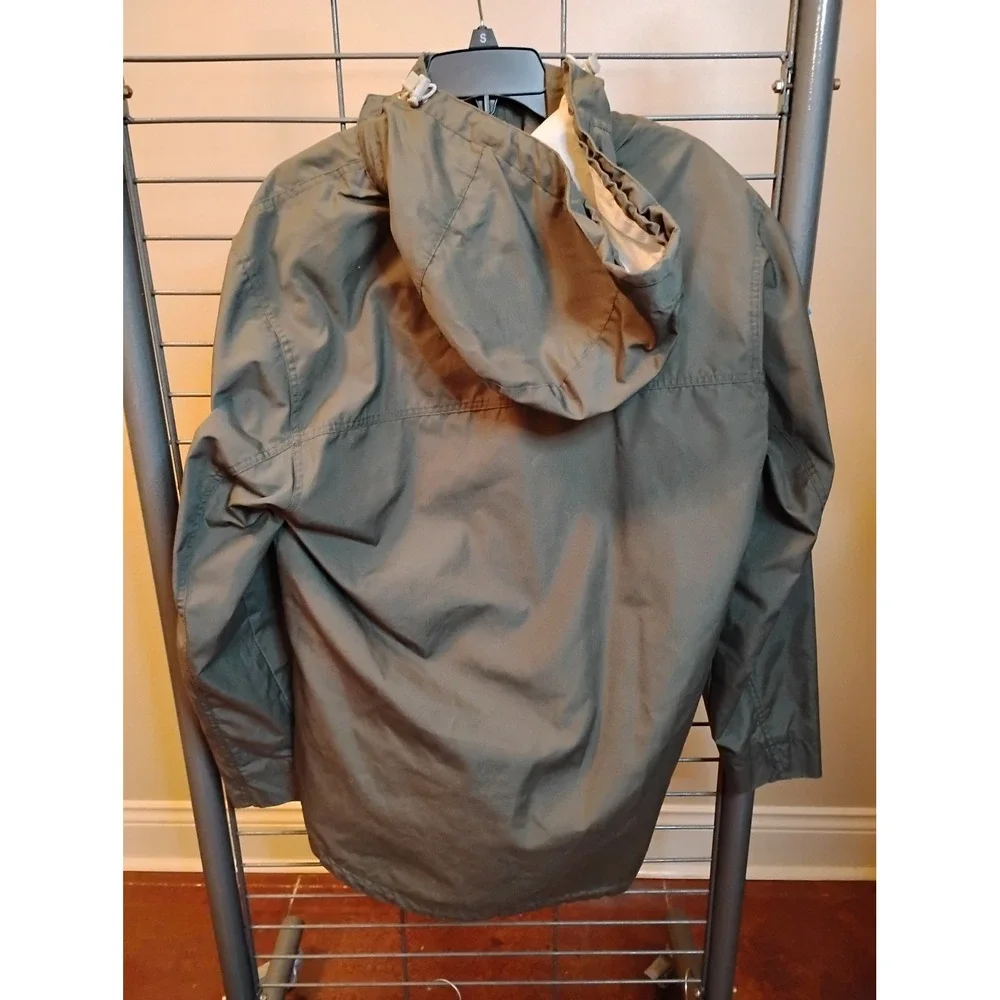 Eddie Bauer Mens Olive Green Utility Field Jacket Hooded Outdoor Gear Medium